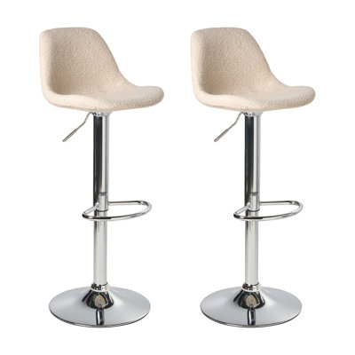 Swivel Upholstered Adjustable Height Counter Stool with Metal Frame