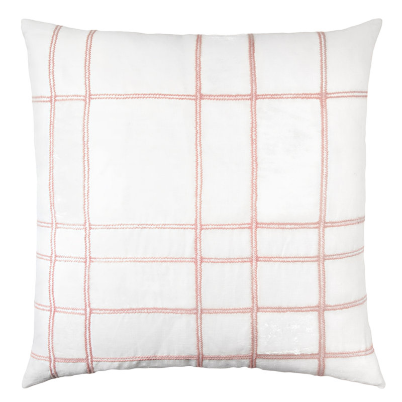 Rad Appliqued Linen Throw Pillow, Apricot, 22"H x 22"W, Square