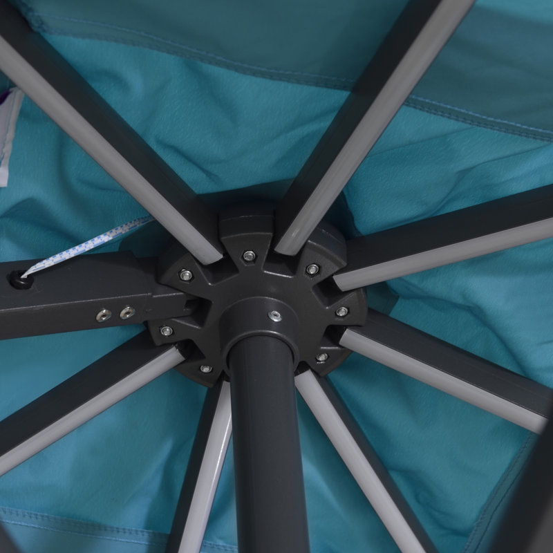 Parasol en porte-à-faux 10 'carré, Bleu turquoise
