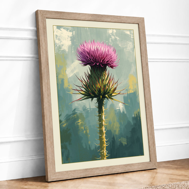 Solitary Thistle Botanical - Print, Oak, A4 - 29.7 x 21.0 cm