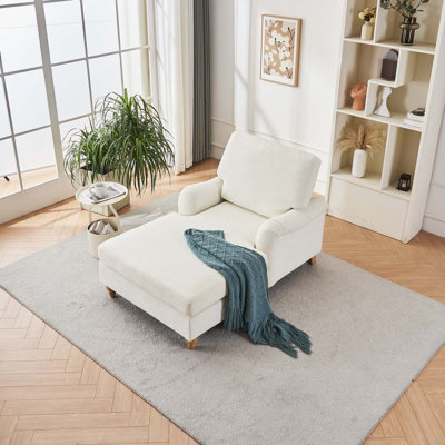 Chaise Lounger Sofa with Solid Wood Legs_Sofa & Chaise_Standard_W2363S00