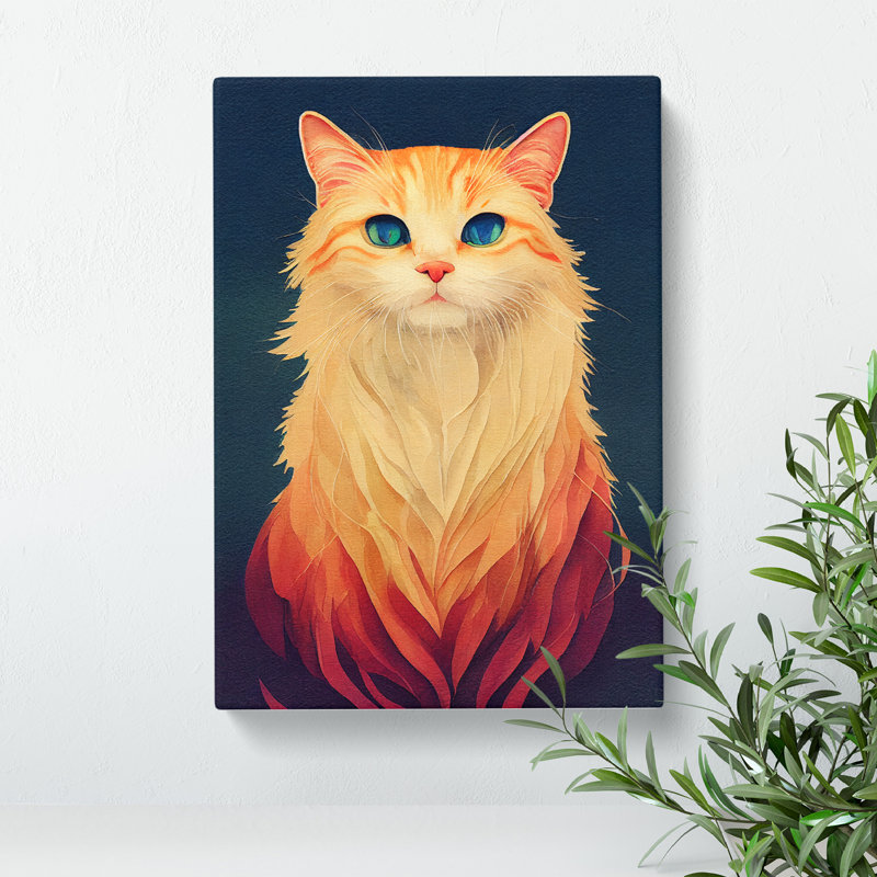Stunning Cat - Wrapped Canvas Painting, 50cm H x 35cm W x 3cm D