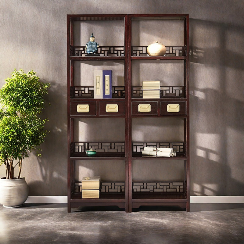 Chinese Style Breathable Floor-to-ceiling Bookcase