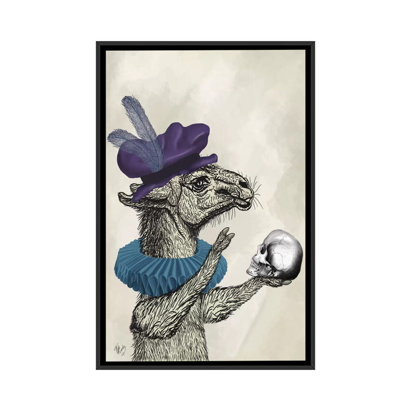 «Drama Llama» par Fab Funky - impression d'art graphique, Aucun mat, Toile avec cadre noir, H 26 po x l 18 po x 1,5 po