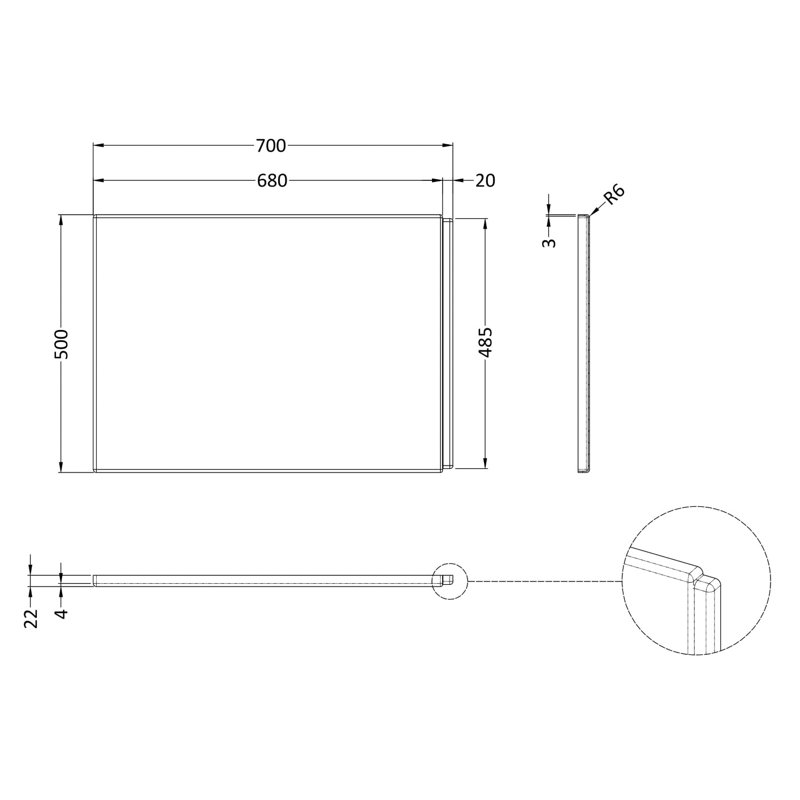 Shower Bath End Panel