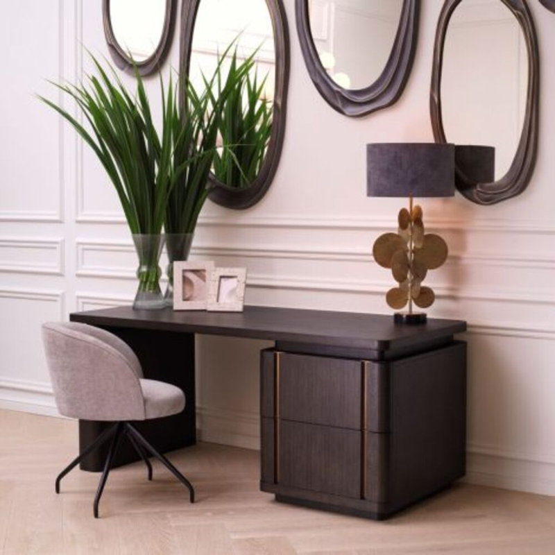 Modesto Solid Wood Computer Desk, Mocha Oak