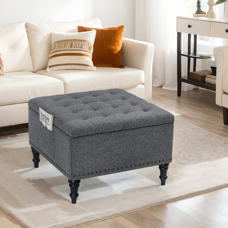 Banc de rangement avec repose-pieds 28 po, Gris