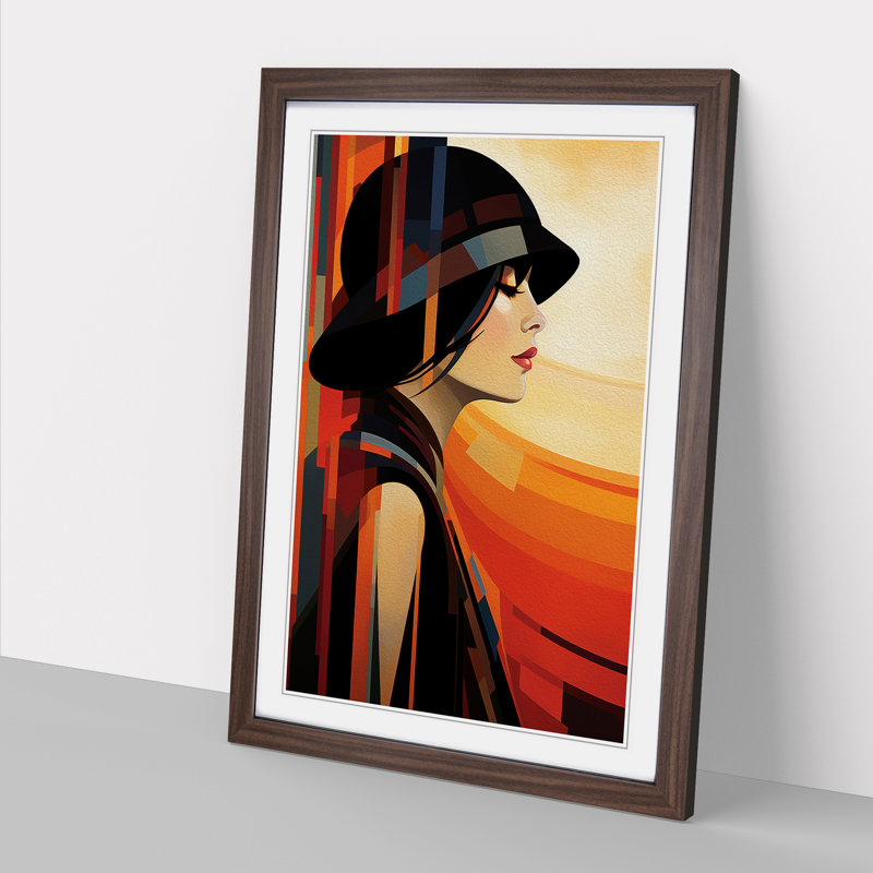 Single Picture Frame Print on Wood, Walnut Framed, 46cm H x 34cm W