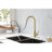 Pull Down Kitchen Faucet In Gold Stainless Steel - 360 Swiveling High Nozzle, Single Handle For Easy Adjustment Of Water Temperature And Flow, Corrosion Rust-, 16.27 In. Depth, 10.04 Width, 9.05-977169322