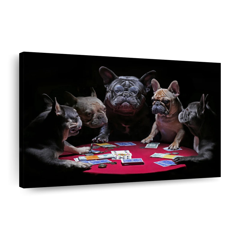 «Dogs Play Poker», reproduction sur toile, H 30 po x l 45 po x P 1,25 po