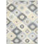 Marther Flatwoven Wool Ivory Blue Modern Indoor Rug-1095034739