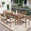 Ensemble repas d'extérieur en bois 7 pièces avec coussins 7 pièces-1505973574