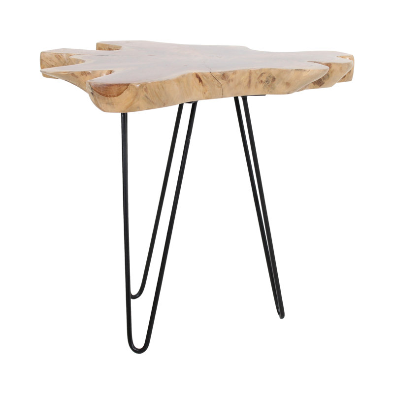Gilmer Teak Wood Hairpin Legs End Table