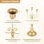 Porte-chandelier doré à 3 branches, 2 chandeliers en métal doré de 11,8 po pour la pièce maîtresse de la table de mariage, fête de Noël, décoration de salle à manger et crochet à bougie doré inclus