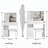 37 Inch Middle Size Left Drawer Desktop Vanity Table with Cushioned Stool, Extra Large Sliding Mirror, Multi-Layer High Capacity Storage for Practical and Fashionable Use in Large Spaces-1363251064