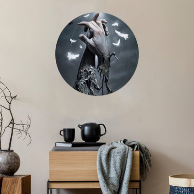 Personalized Surreal Hands Wall Hanging Loft Art Decor Ideal as a Modern Glass Gift for Baby