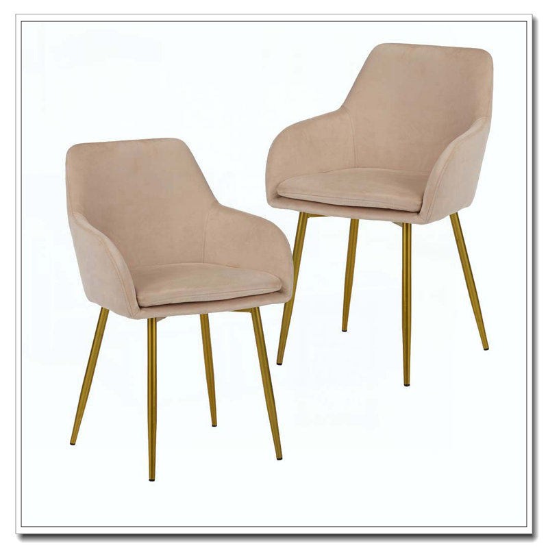 Chaise de salle à manger en velours avec dossier et siège large