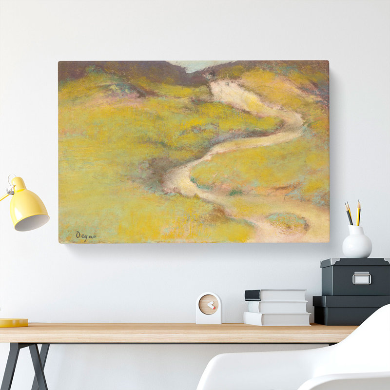 Pathway In A Field by Edgar Degas - Wrapped Canvas, 40cm H x 60cm W x 3cm D