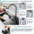 Gunmetal Gray Waterfall-Style Kitchen Sink (23.62 × 18.11 inches), Portable Stainless Steel Single-Bowl Drop-in Sink with  Cup Washer & Full Accessories Set