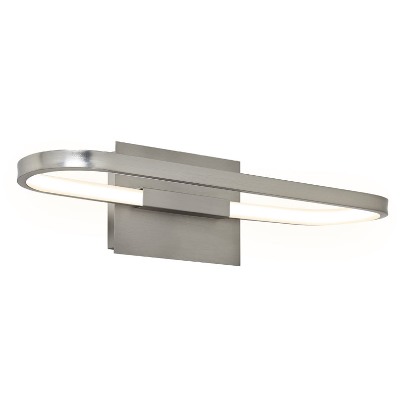 Luminaire de meuble-lavabo moderne à DEL moderne à rebords encastrés 20 po, homologué ETL 10 W, Brushed Nickel