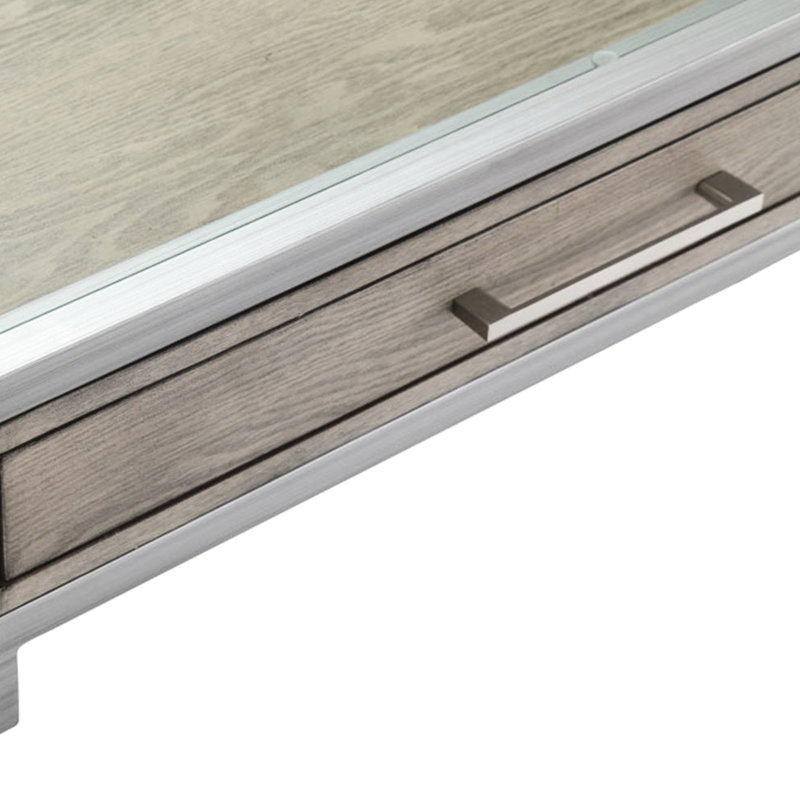 Sophisticated Desk With Tempered Glass Top And Silver Metal Frame Writing Desk, Appearance Desktop For A Modern Home Office