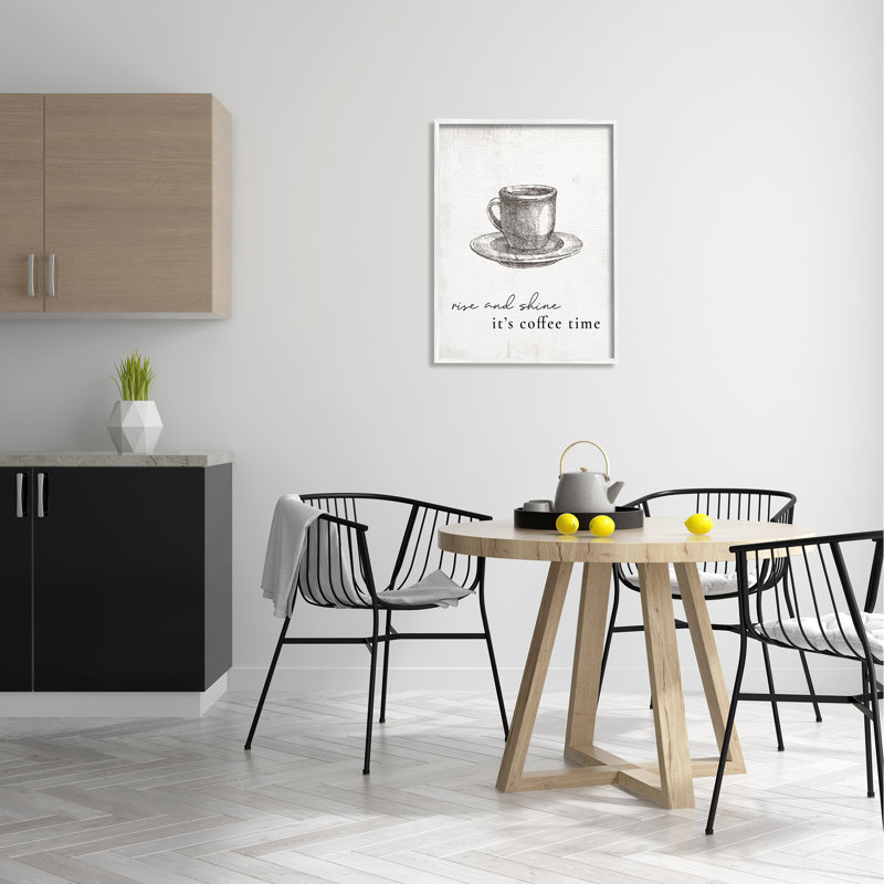 Rise And Shine Coffee Time Morning, inspiration, encadré blanc, estampe numérique de Daphne Polselli, H 24 po x l 30 po