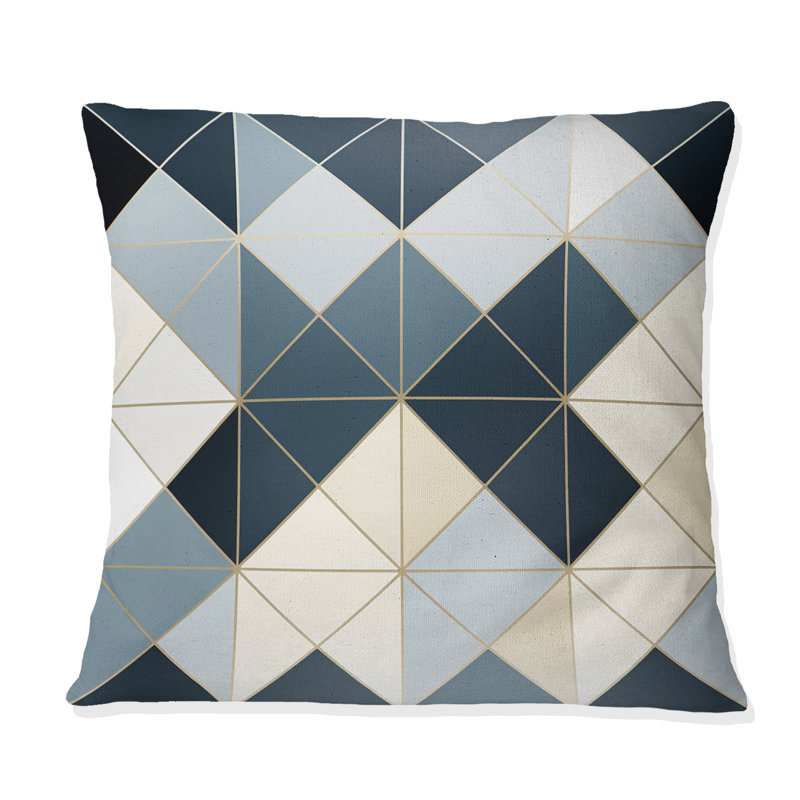 Coussin décoratif neutre en carreaux de mosaïque gris géométrique, 18 po x 18 po