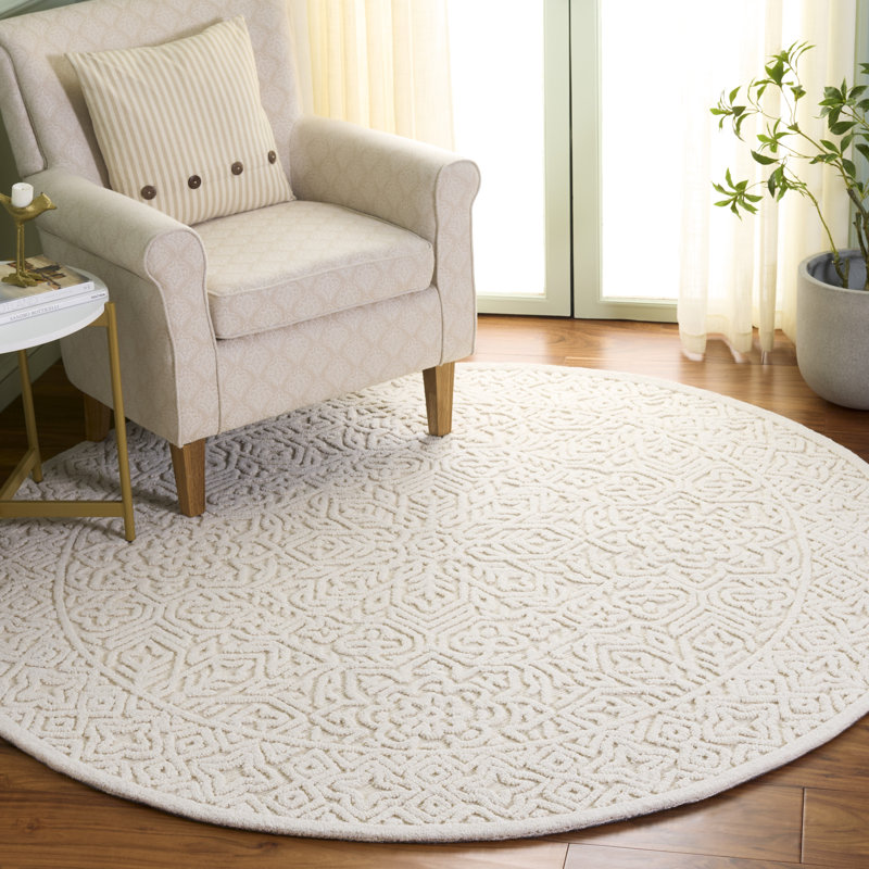 Textural 111 touffeté à la main 80% laine; Tapis oriental 20% coton, Rond 6 pi