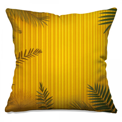 Yellow Vertical Stripes Double Sided Throw Pillows