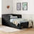 Upholstered Platform Bed Frame with Drawers-593500281-593500280