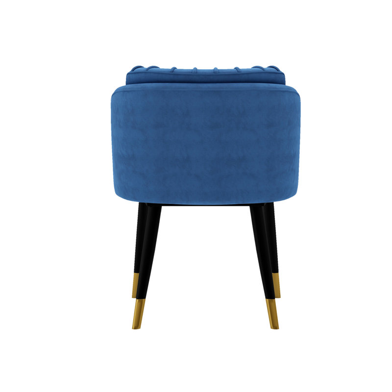 Inola Upholstered Velvet Dining Chairs - Ergonomic Soft Back with Metal Legs - Armchair for Dining Room Living Room Restaurants