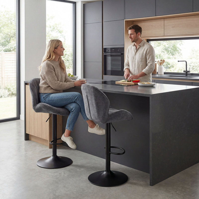 Swivel Upholstered Adjustable Height Counter Stool