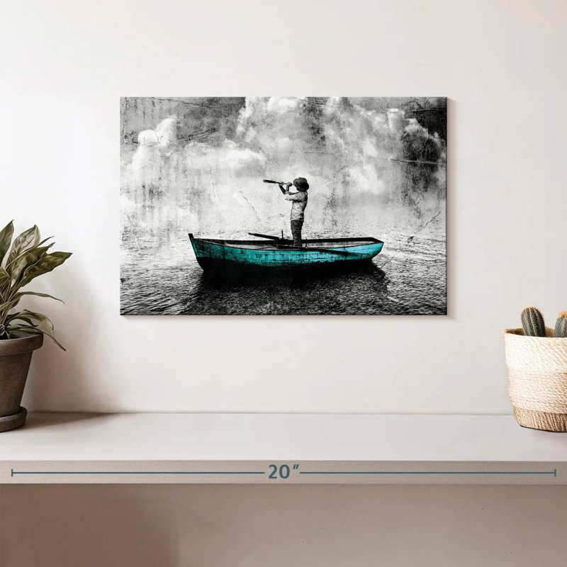 Mehar Man On Boat, 8" H x 12" W