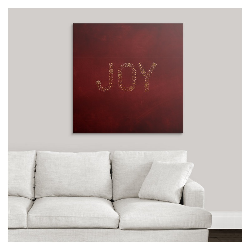 «Thuc Joy Starburst Red», art textuel, H 35 po x l 35 po x P 1,5 po, Toile