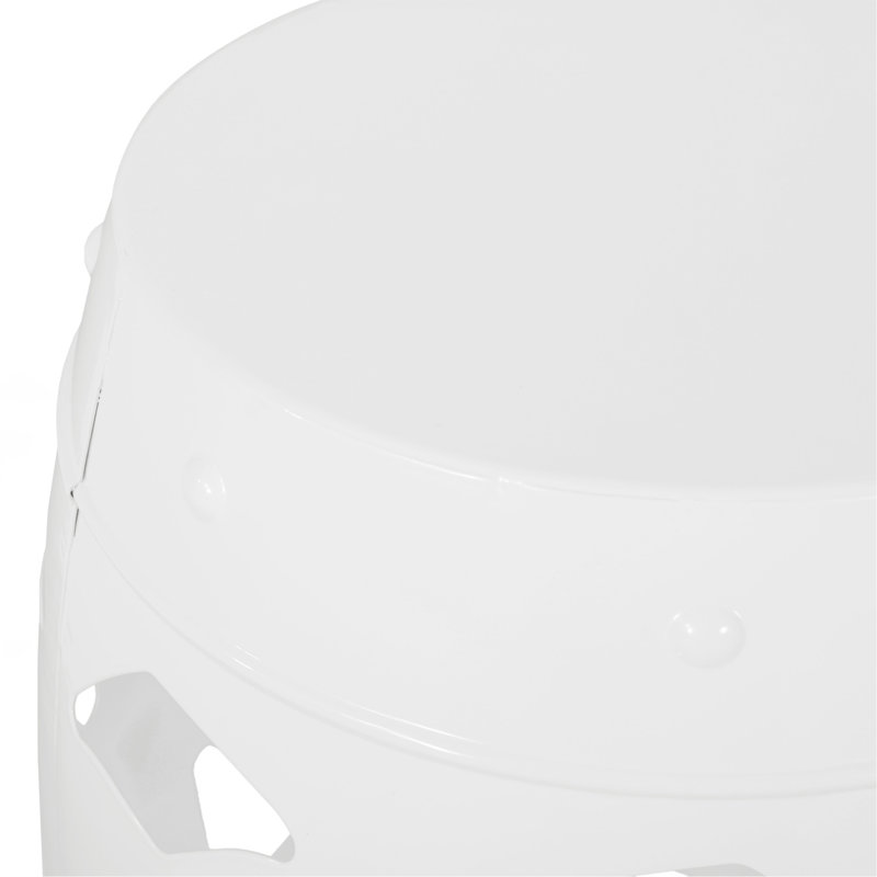 Metal End Table Large, White