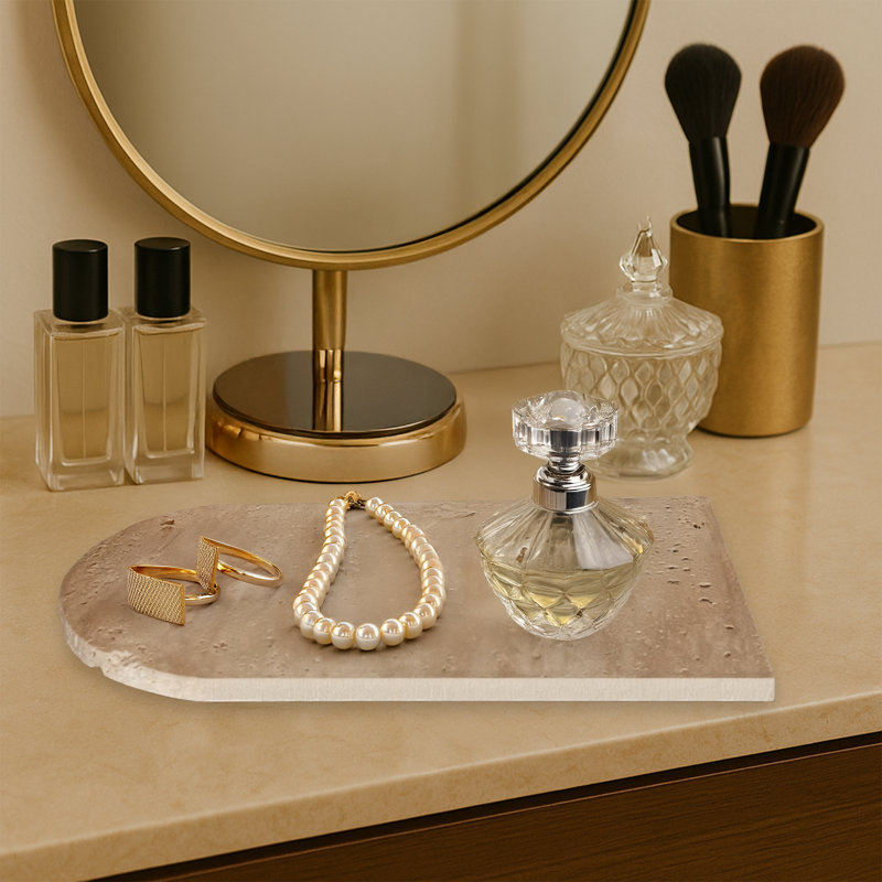 100% Travertine Marble Bathroom Tray