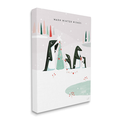 " Warm Winter Wishes Snowy Penguins "