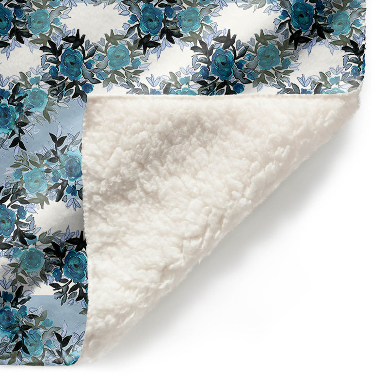 Couverture à sherpa 3 doux chev roses, l 51 po x L 60 po