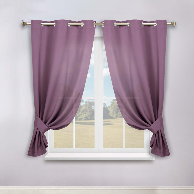 Paire de rideaux obscurcissant avec œillets Millendon, Glycine, L 46 po x L 63 po
