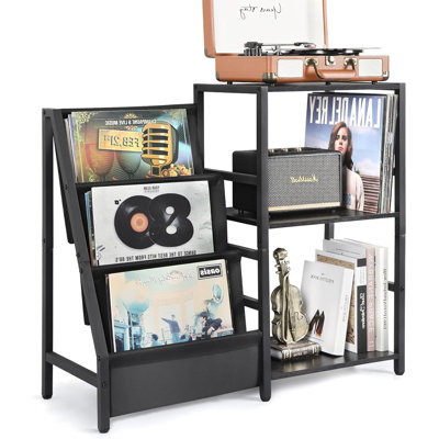 Record Player Stand With Vinyl Storage