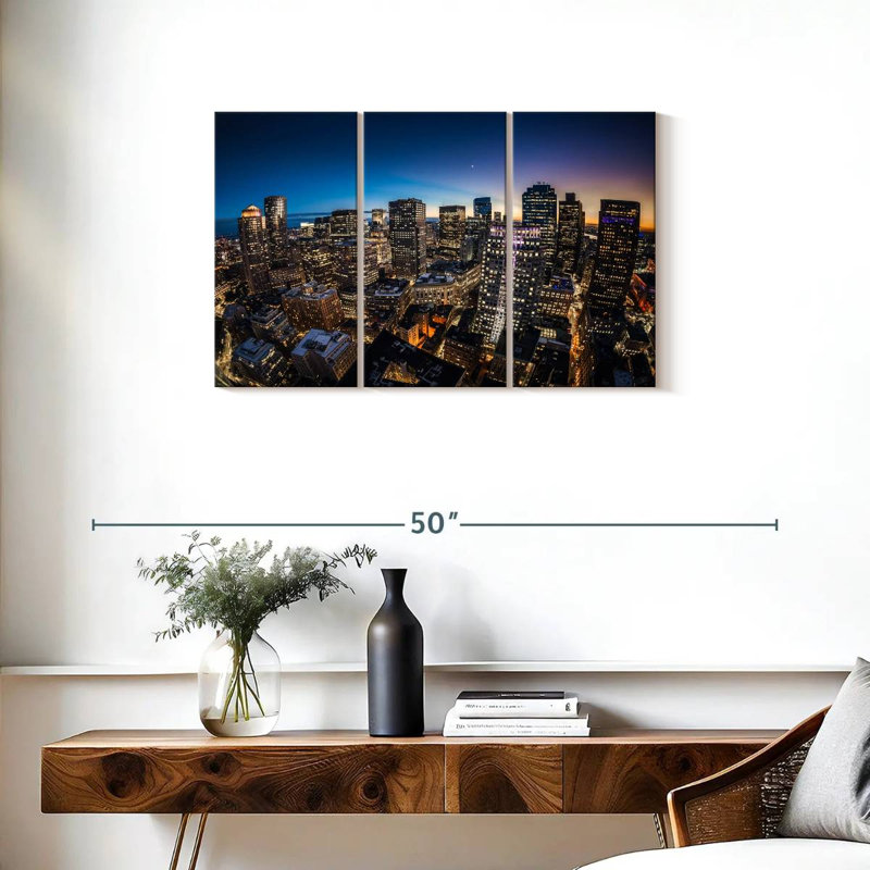 Nicci Blue Hour, horizon de Boston, H 20 po x l 33 po