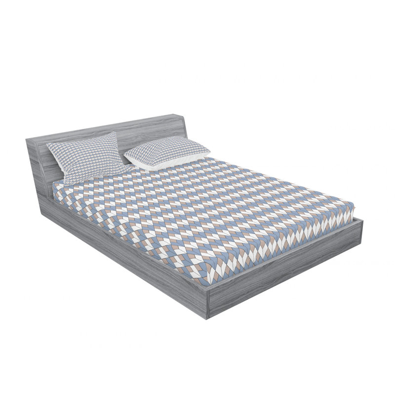 Microfiber Geometric Sheet Set, Queen Sheet Set with Fitted Sheet