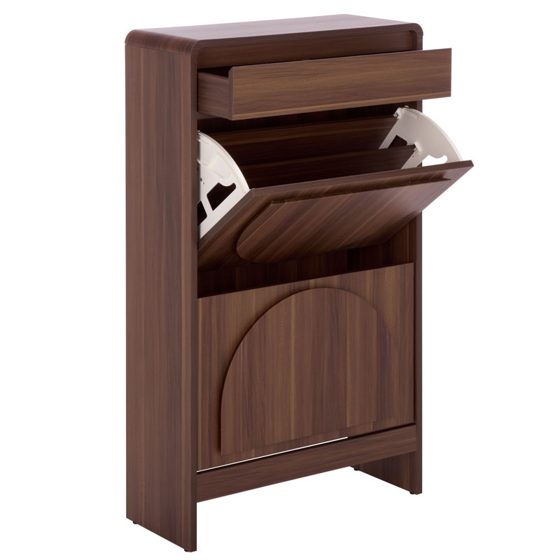 Armoire de rangement pour chaussures Willam, Noyer