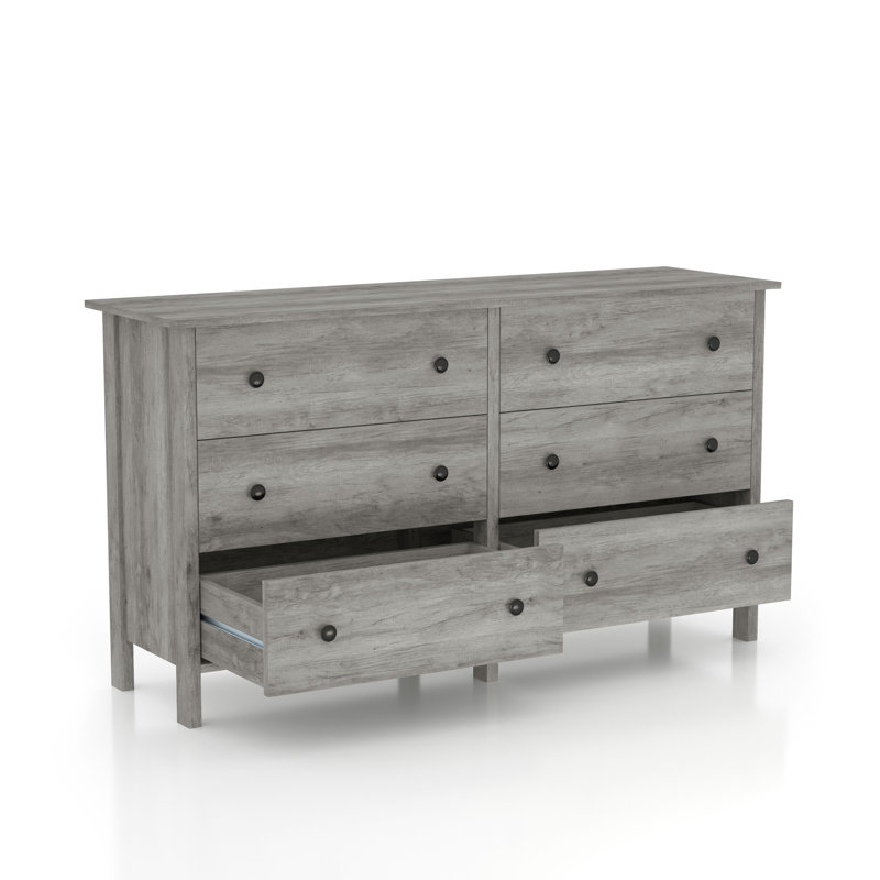 Frisco 50.59'' W 6 - Drawer Dresser, Vintage Gray Oak