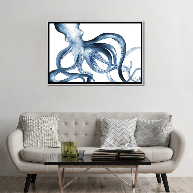 Print, Toile avec cadre argenté, Pas de tapis, H 32 po x l 48 po x P 1,5 po