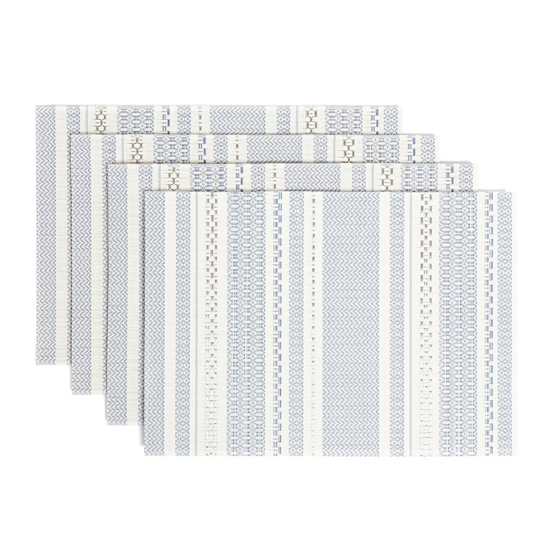 over&back Reversible Woven Placemats, Blue