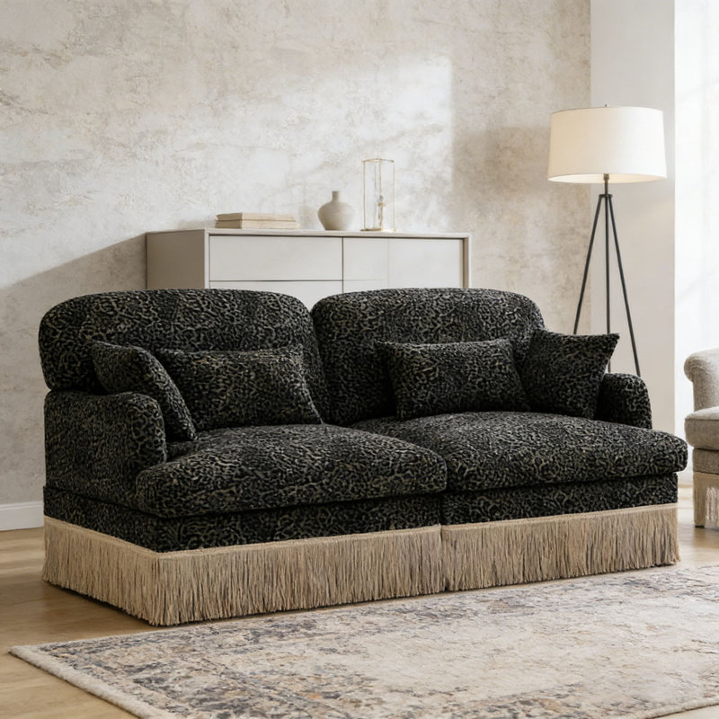 Canapé Comfy Chenille Leopard, Green+2seat