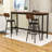 4-Piece Space-Saving Dining Table Set with Upholstered Chairs and Metal Frame  for Small Space-933381661-933381662
