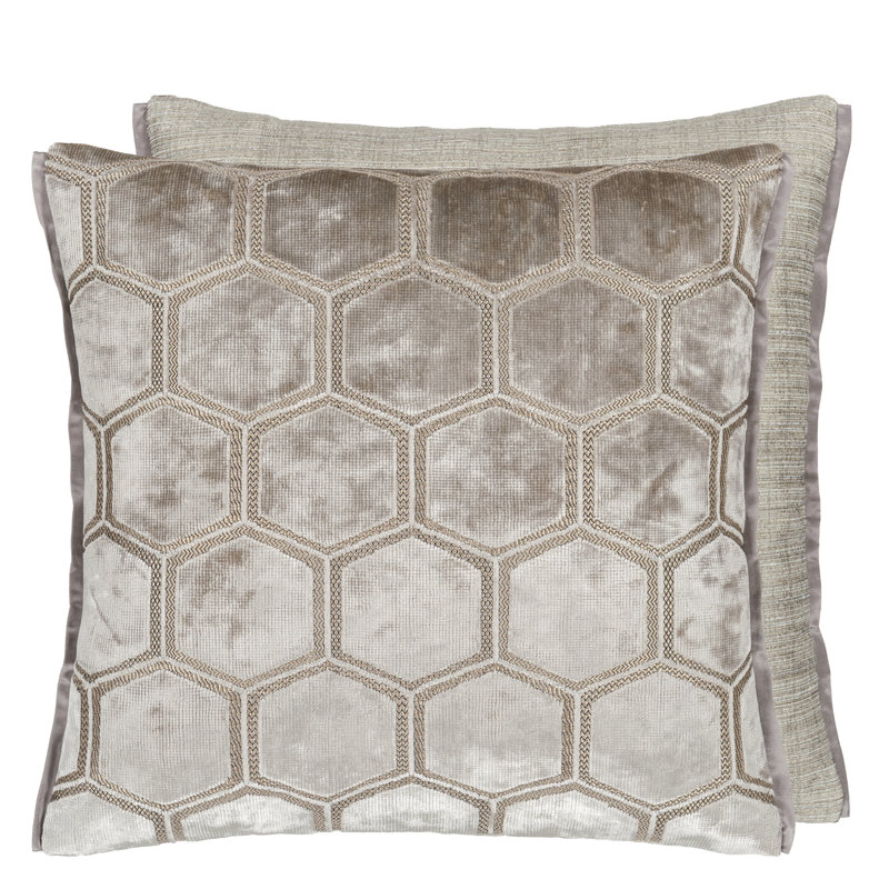 Manipur Velvet Decorative Pillow, 17"H x 17"W, Dove