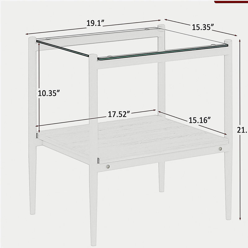 Ensemble de 3 tables basses et tables de bout, table en verre trempé avec panneau de fibres à densité moyenne, tables modernes pour le salon, verre transparent